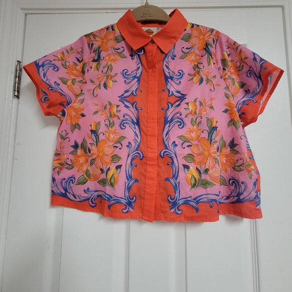 Farm Rio Sicily Cotton Shirt Size Large. - Picture 1 of 16